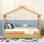 Lit simple en bois avec tiroirs Whimsical Design pour l'imagination et le rangement des enfants