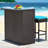 3PCS Patio Wicker Rattan Bar Set Table w/2 Turquoise Cushioned Stools-59049363-111465958