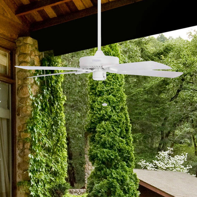Belmar 52-Inch White Satin Finish Ceiling Fan with 5 Blades