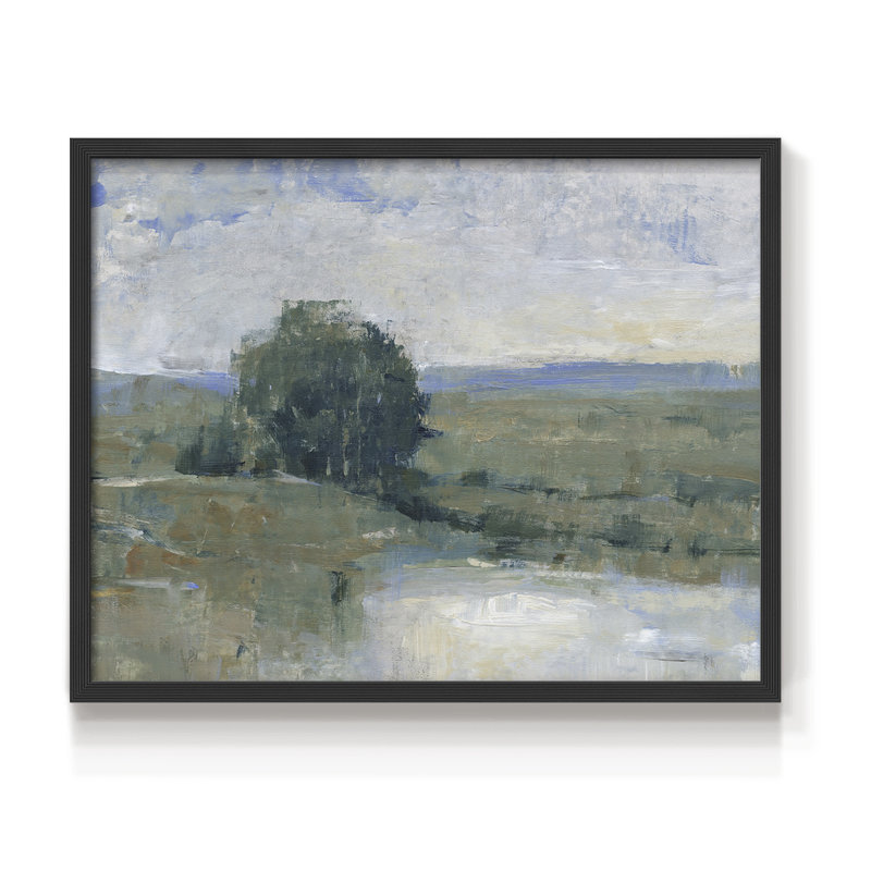 Riverbank Impression I -Framed Print - Restickable, H 8 po x l 10 po, Noir, noir, noir, noir