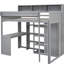 Lit mezzanine simple en bois gris - rempli d'options de rangement sécurisées-452313388