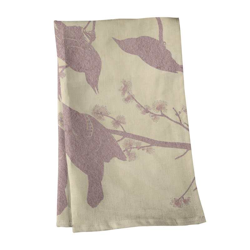 Serviette à thé à oreilles starling, Rose, Polyester sergé