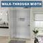 Porte de douche semi-sans cadre à pivot 44-48 "de large x 71" de haut avec verre transparent-106959304