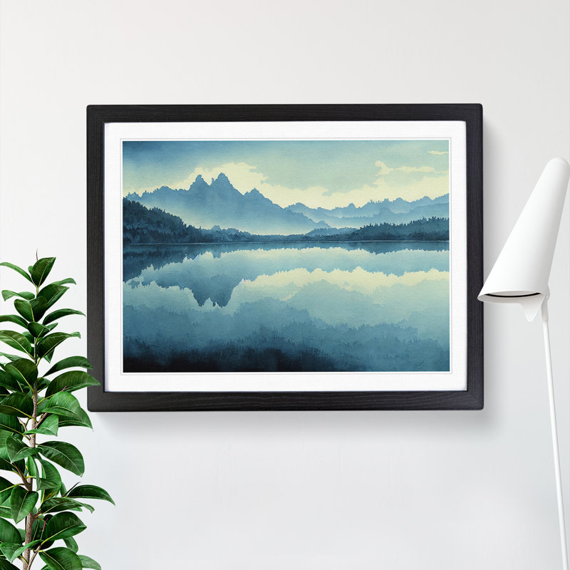 Forest Lake Vol.2 - Single Picture Frame Print, Black Framed, 46cm H x 64cm W x 2cm D