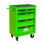 Coffre à outils roulant en métal avec 4 tiroirs, armoire à outils à 4 tiroirs de 20 po avec glissières à roulement à billes, boîte de rangement pour outils en acier - VERT