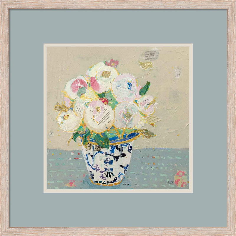 «Kristens Peony Neutral» par Kellie Day, art mural encadré