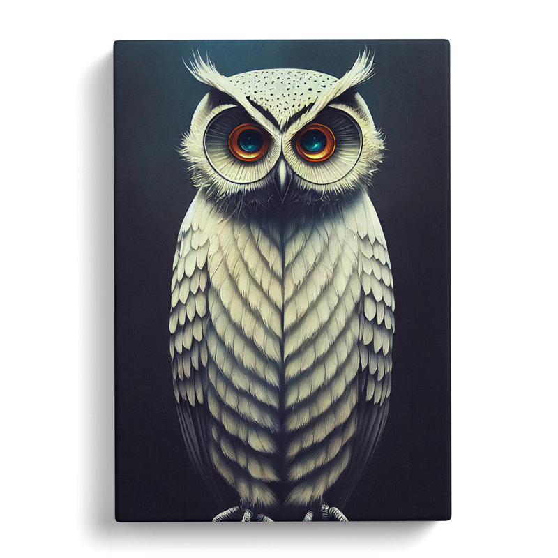 An Artful Owl - Wrapped Canvas, 60cm H x 40cm W x 3cm D