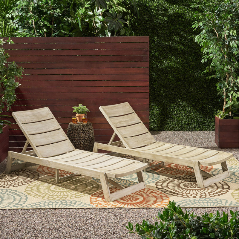 Chaise longue (ensemble de 2), Gris