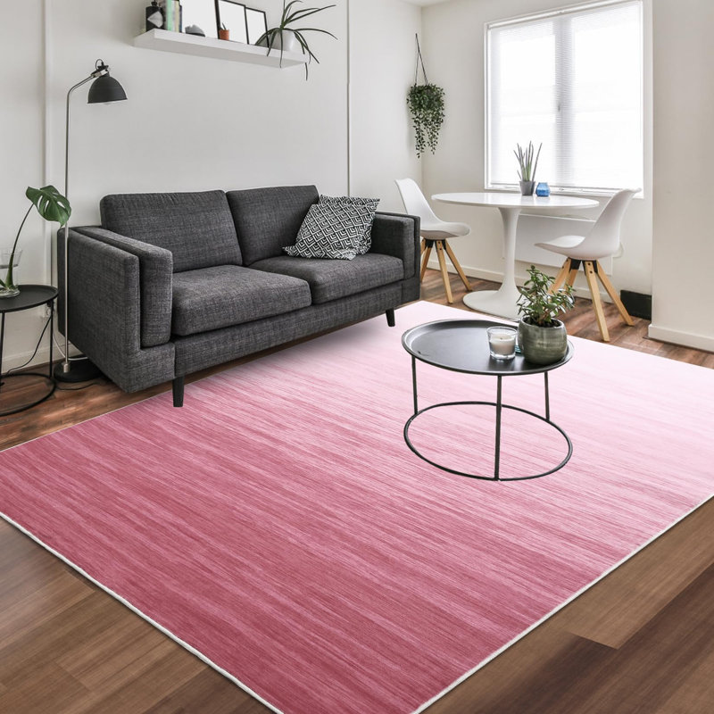 Large Machine Washable Area Rugs 10x13 Modern Ombre Living Room Rugs with Non-Slip Backing, Non-Shedding Gradient Color Accent Rugs, Contemporary Floor Carpet for Bedroom, Office, Pink