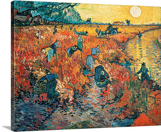 Red Vineyards at Arles, 1888 by Vincent Van Gogh - Print Vault W Artwork