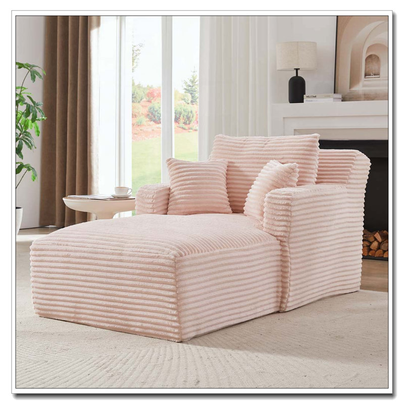 Chaises d'appoint modernes en velours côtelé, Rose
