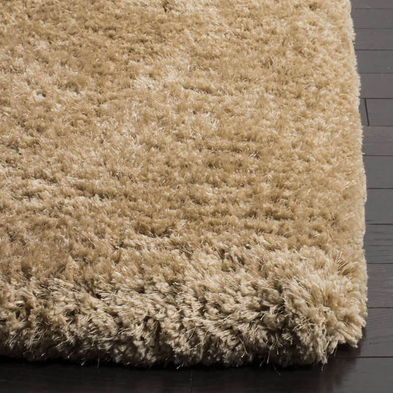 Tapis beige à poils longs touffeté à la main Gilcrease, Rectangulaire 3 pi x 5 pi