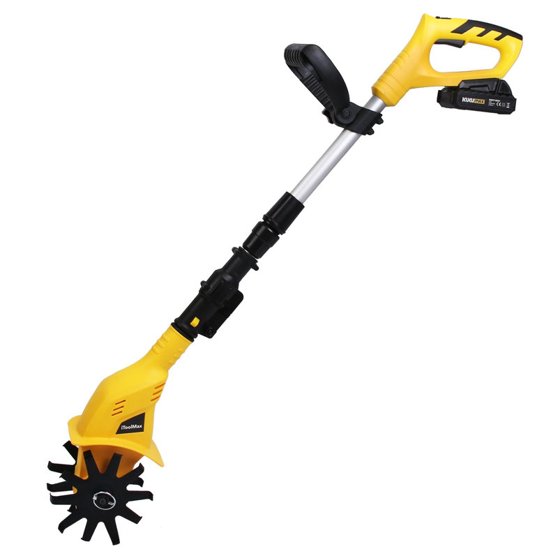 Cultivateur de motoculteur électrique sans fil avec batterie rechargeable 20V, 3,93 po de largeur, 6,69 po de profondeur, 250 tr / min maximum pour la cour de jardin