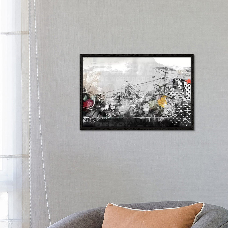 Flourish 1 Piece Wall Art on Canvas, 66.04 cm H x 45.72 cm W, Black Framed