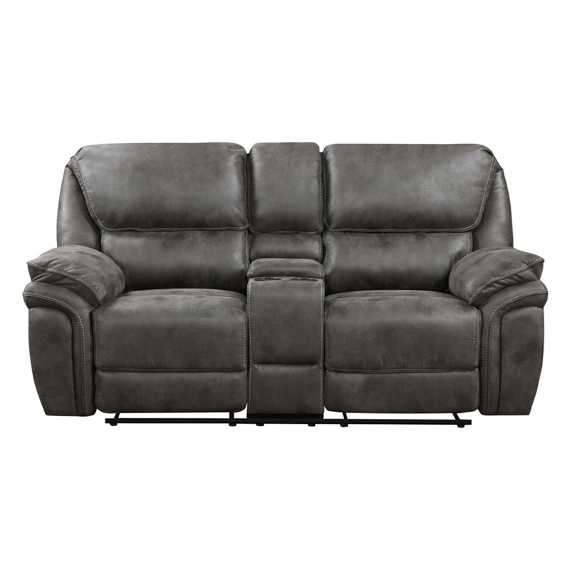 Causeuse de salon en peluche de conception moderne moelleuse en microfibre gris, Gris
