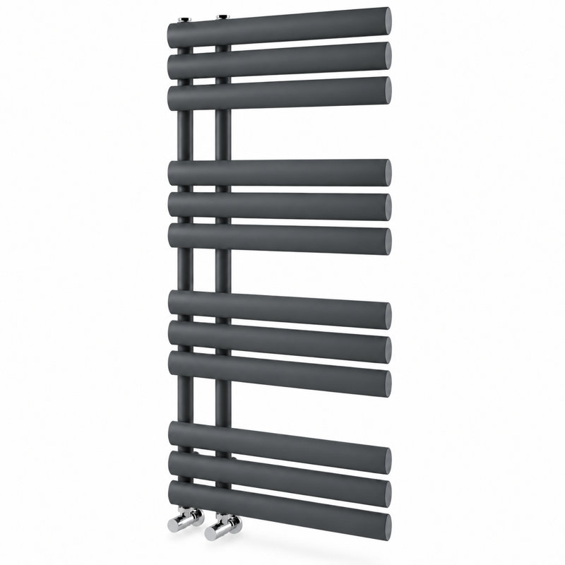 Flat Panel Towel Rail Heated Towel Rails, 113cm H x 50cm W x 56cm D, Anthracite