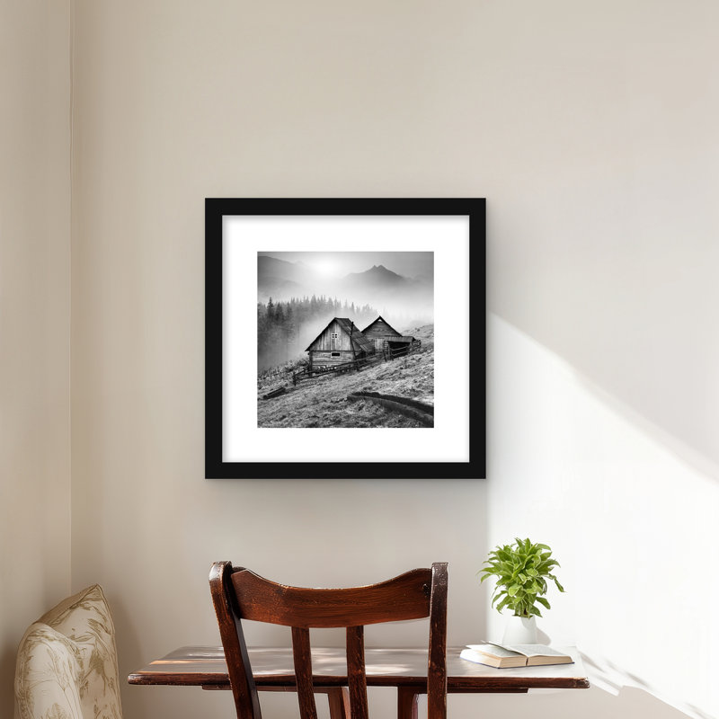 Montagne des Carpates, impression monochrome | Décoration intérieure, Noir, H 16 po x l 16 po
