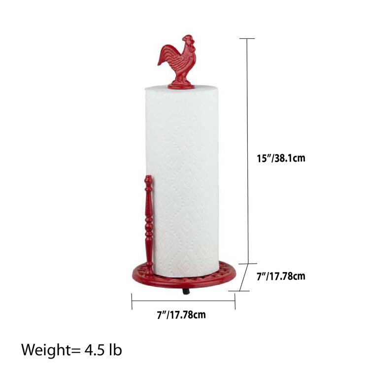 Home Basics Grove Free Standing Paper Towel Holder with Weighted Base,  White, KITCHEN ORGANIZATION