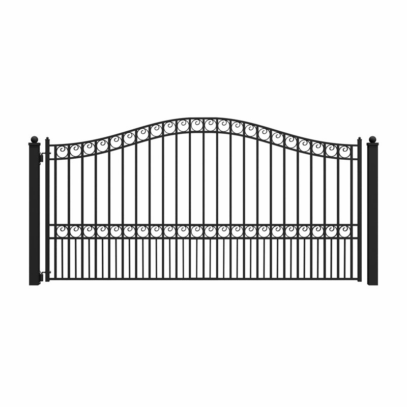 Barrière de portail en acier simple - style Paris , H 74,8 po x l 145,3 po