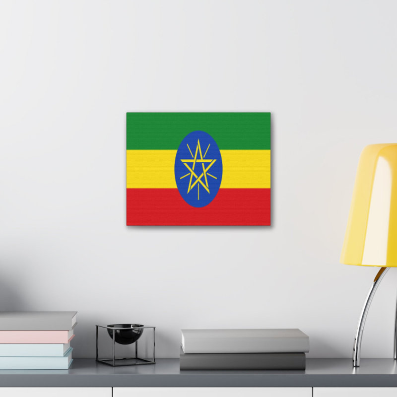 "Drapeau de l'Ethiopie" sur toile, H 18 po x l 24 po