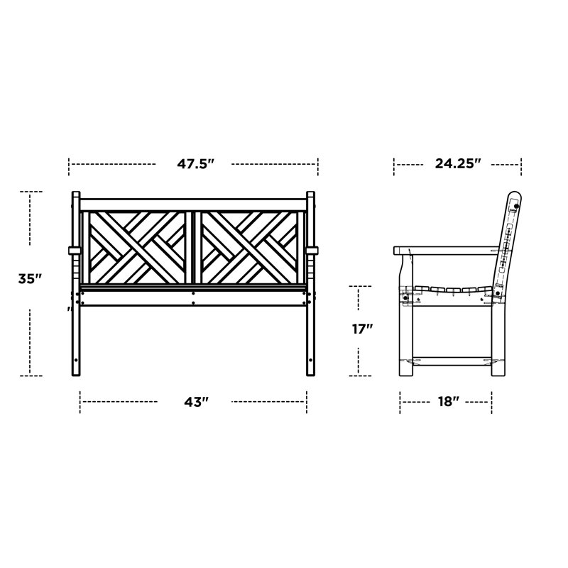 Banc 48 po POLYWOOD Chippendale, Blanc