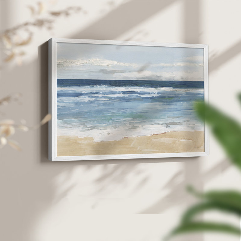 Ocean Waves II -Framed Print - Restickable, H 8 po x l 10 po, Blanc