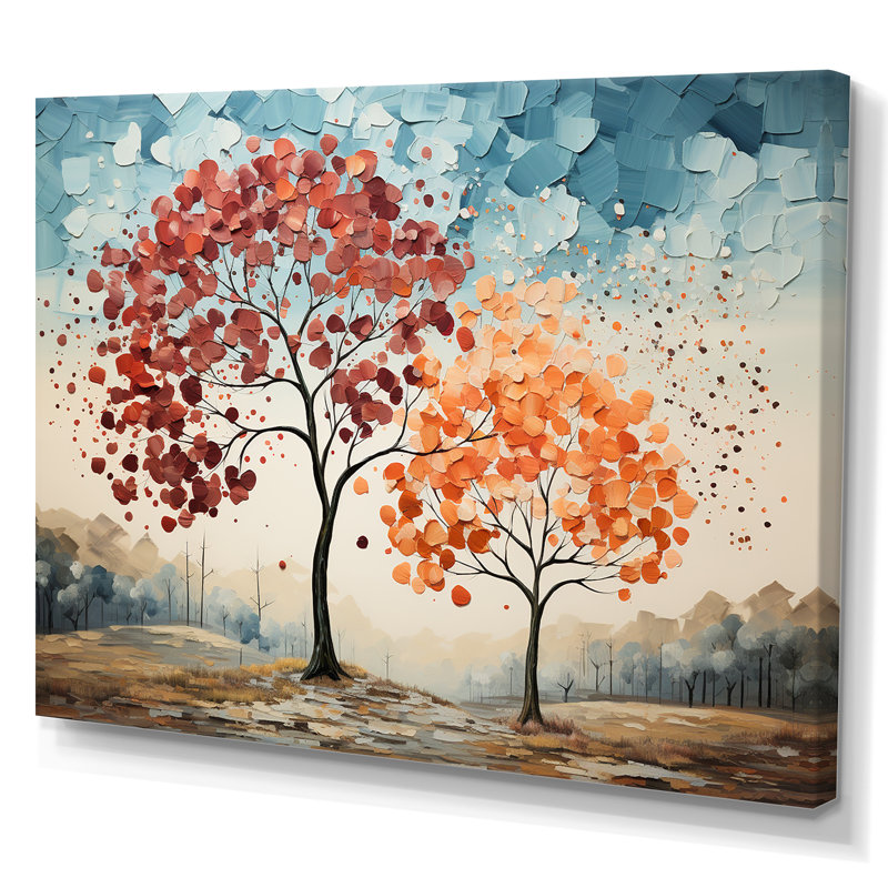 «Mute Tone Maple Trees Collage II», reproduction sur toile, H 24 po x l 32 po x P 1 po, Toile tendue