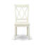 L'ensemble de salle à manger 3 pièces comprend 1 table à piédestal et 2 chaises en bois blanc avec double dossier en X - finition lin blanc-941983531-941983534-941983532