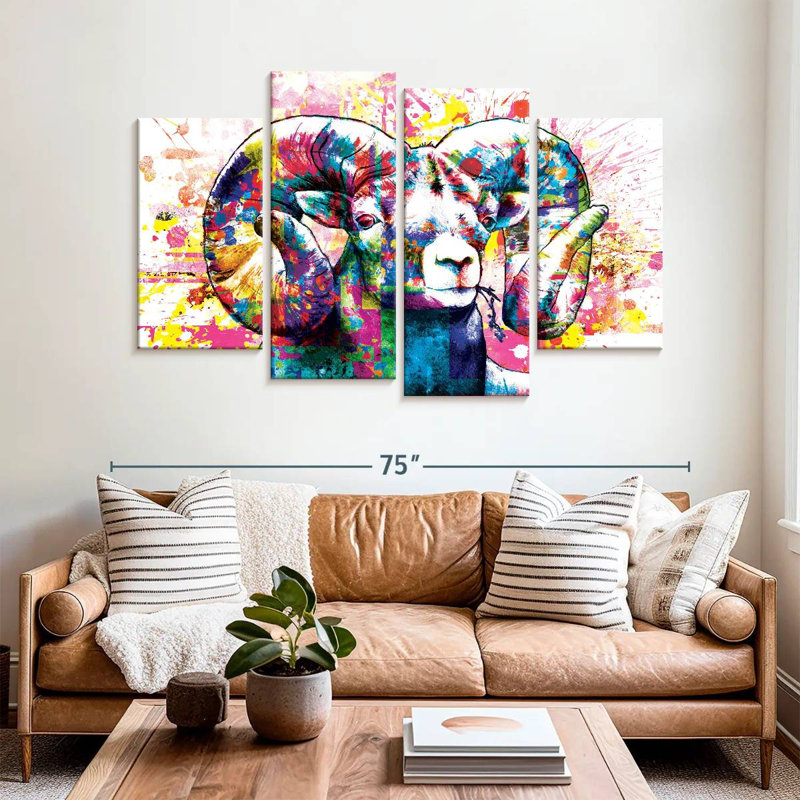 Brampt Ram Paint Splash, 42" H x 68" W