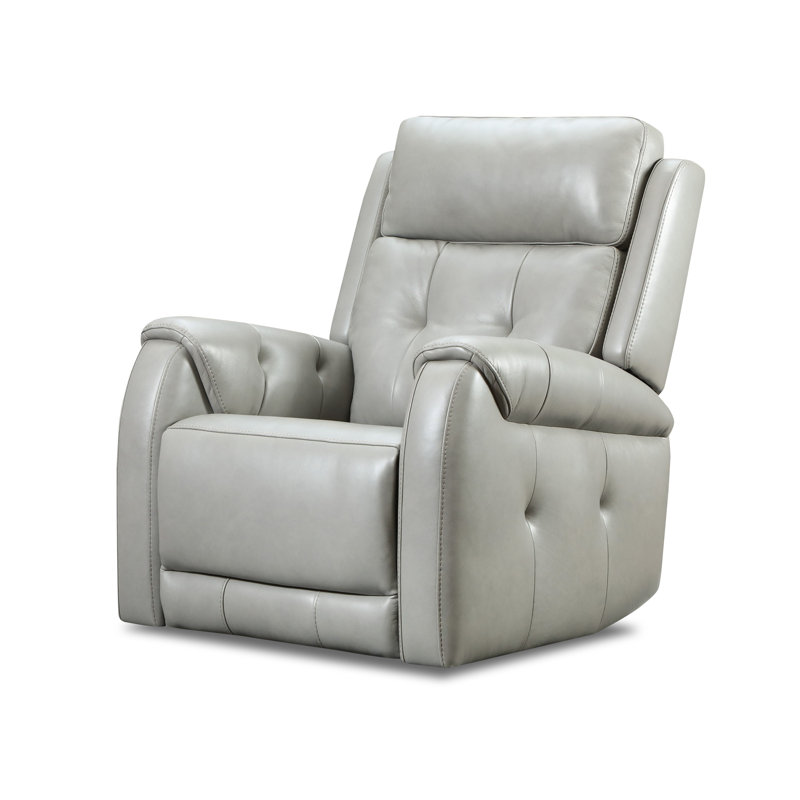 Vandoon Leather Power Swivel Glider, Light Gray