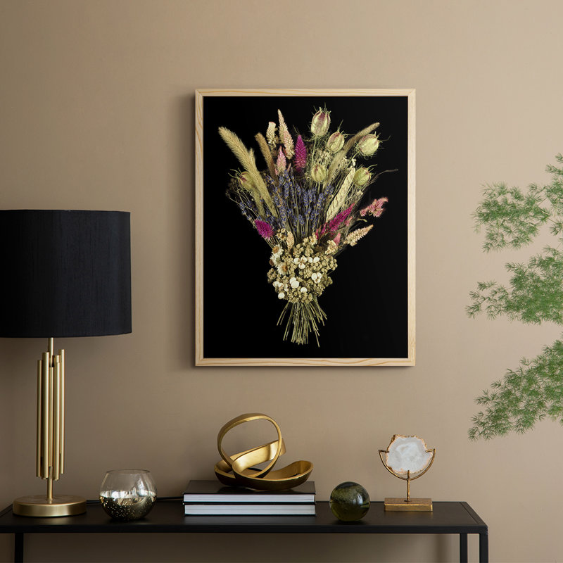 Nosegay VI, reproduction d'art encadrée - bois massif, H 11 po x l 9 po, Naturel