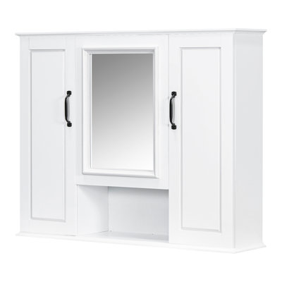 Armoire à pharmacie spacieuse en bois avec tablettes réglables, solution de rangement murale moderne