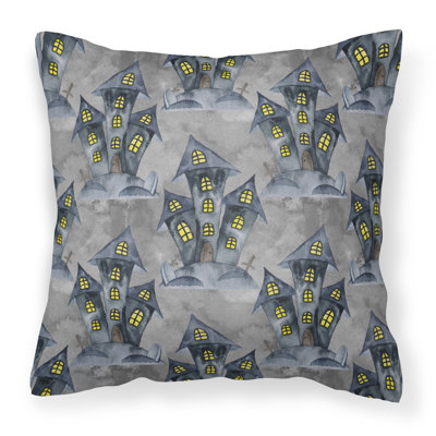 Coussin extérieur watecolor halloween hanté house