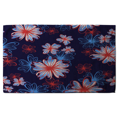 Cotton Floral Waffle Kitchen Towel