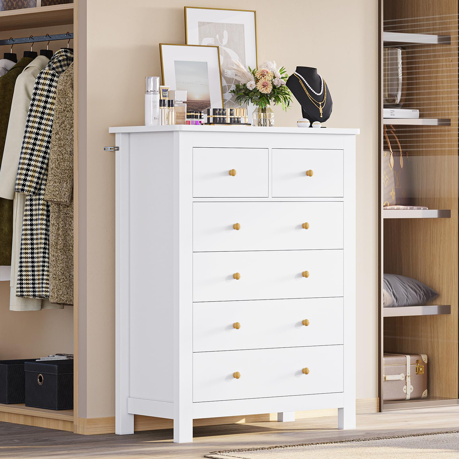 MebLocker Commode 5 Tiroirs Idéale Pour Salon Chambre Chambre D