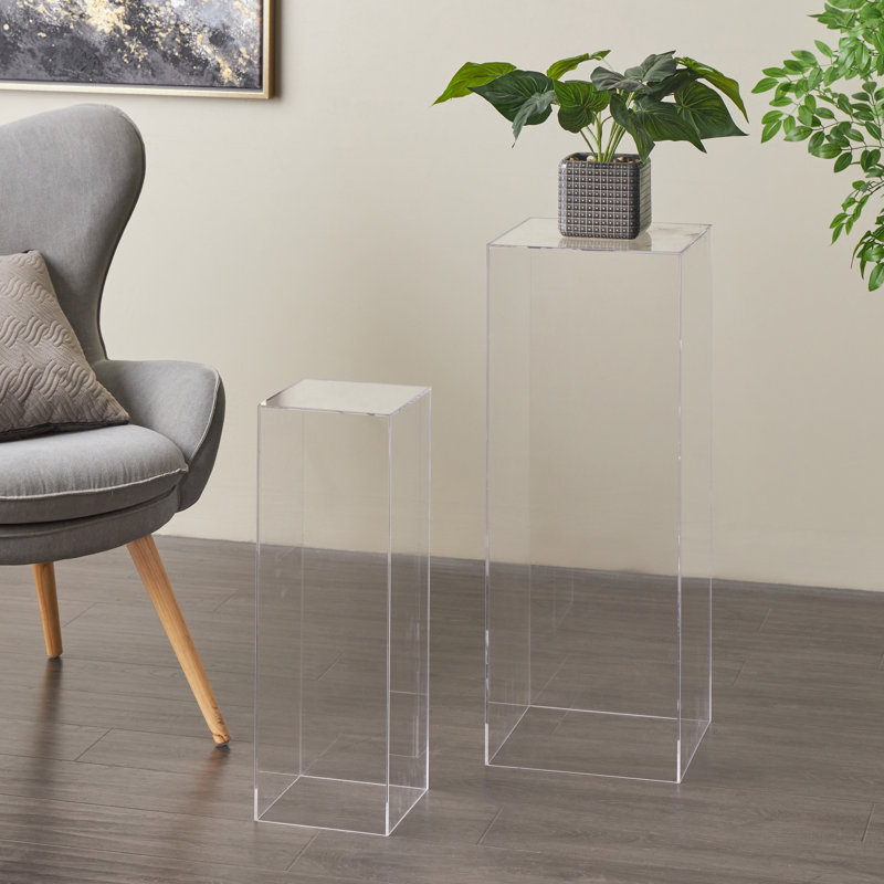 Acrylic Plastic Minimalistic Pedestal Table With Various Sizes