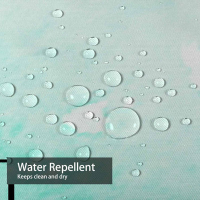Rideau de douche vert avec 12 éclaboussures