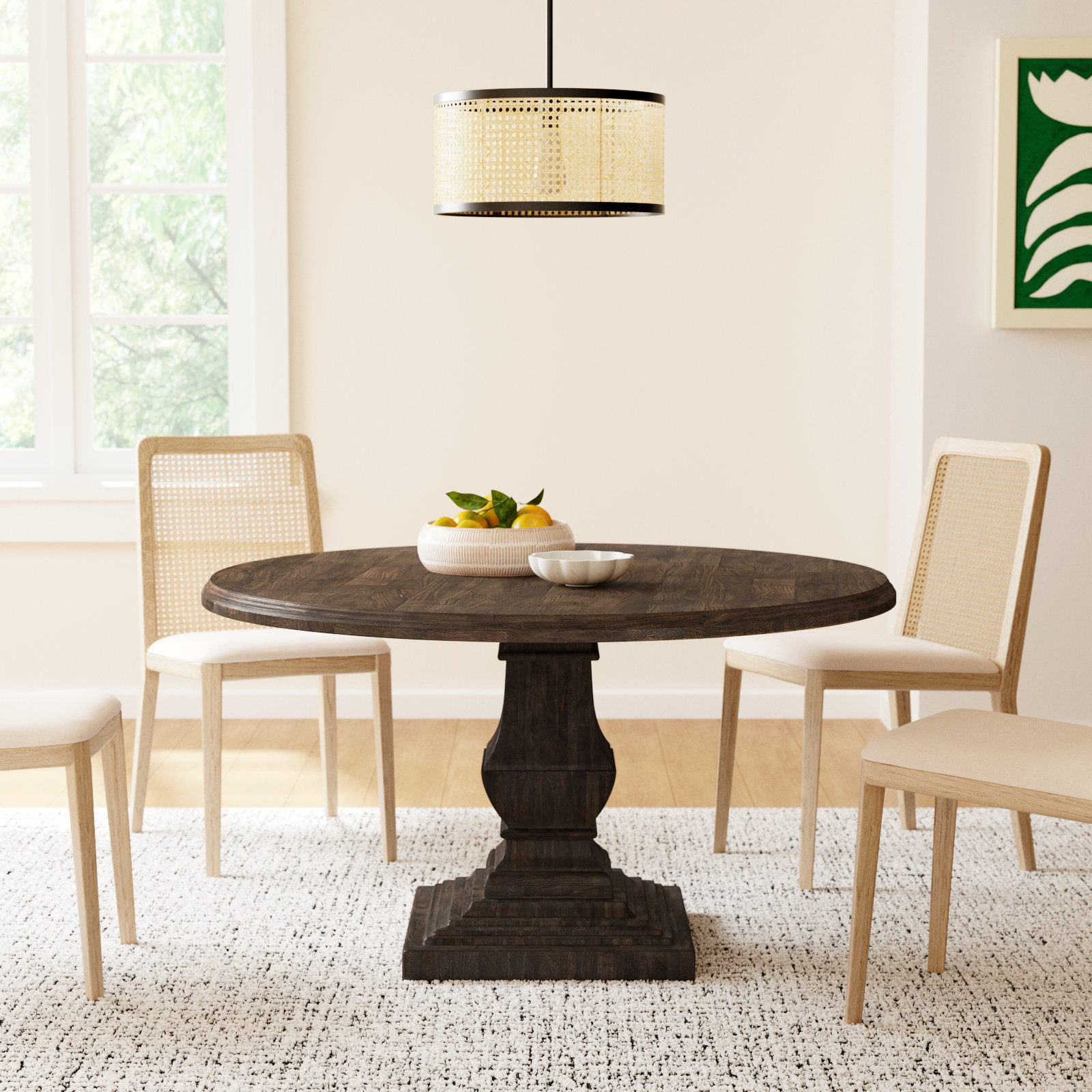 Colbourne 48" Round Dining Table In Weathered Mango