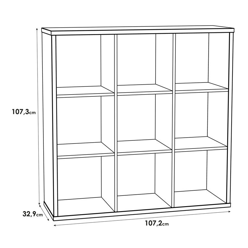 107.3cm H x 107.2cm W Standard Bookcase, Sonoma Oak