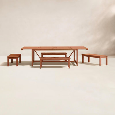 Anautica 118'' Rectangular 8 - Person Outdoor Dining Set