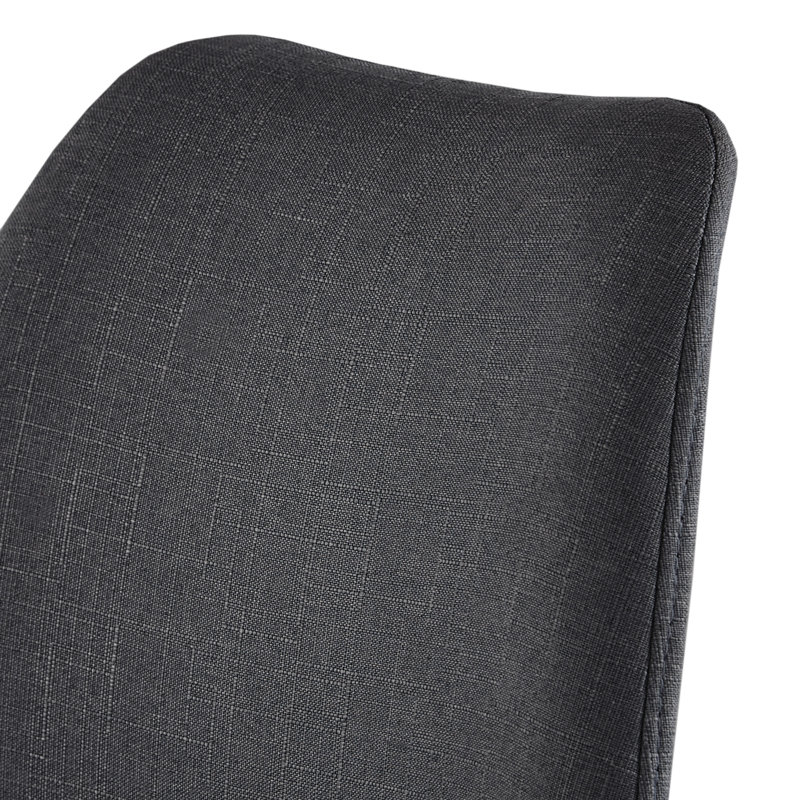 Clarkson 18'' H Linen Upholstered Beech Side Chair, Dark Gray