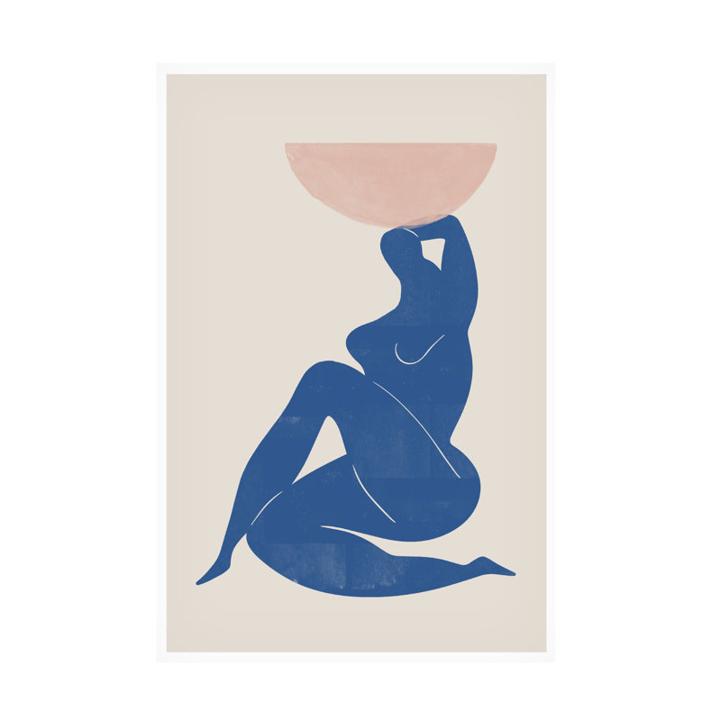 Vase et femme moderne et contemporain sur toile, H 24 po x l 16 po x P 2 po
