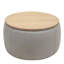 Repose-pieds rond à rangement avec plateau amovible, 2 en 1 servant de table de bout et de repose-pieds, parfait pour les espaces de vie modernes-1438693218
