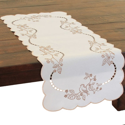 Woodland Embroidered Cutwork Mini Table Runner