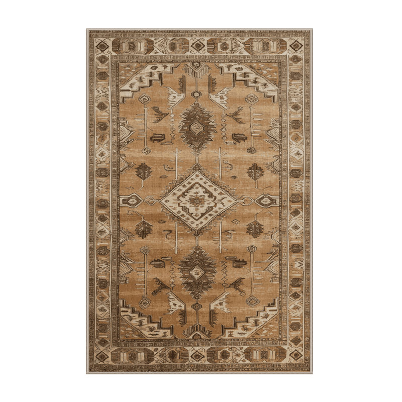 Tapis brun lavable à la machine, Rectangulaire 2 pi x 3 pi