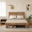 Cadre de lit plateforme en bois pour grand lit - silencieux, sans sommier, facile à assembler et grand rangement sous le lit-496521848-496521799