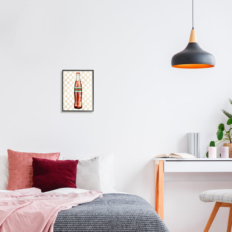 «Chic Cola Bottle Kitchen Glam Fashion» par Ziwei Li - cadre flottant, impression sur toile, H 14 po x l 11 po x P 1,5 po