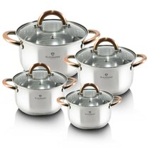 ELO Premium Multilayer Cookware Set 8 pieces high quality 3 layered  material, Stainless Steel, integrated measuring scale
