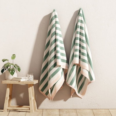 Striped Cotton Oversized Beach Towels