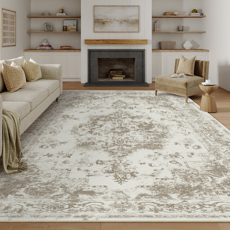  Tapis élégant et moderne tissé à la machine en brun, Rectangulaire 8 pi x 10 pi